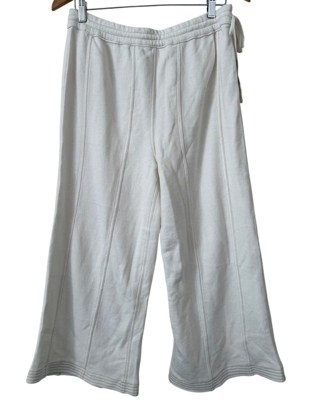 Anthropologie Ivory Saturday Sweatpants Cropped Muse High Rise Wide Leg Small